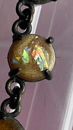 Konplott (?) ketting met amberkleurige steentjes, Ophalen of Verzenden, Zo goed als nieuw, Steen of Mineraal