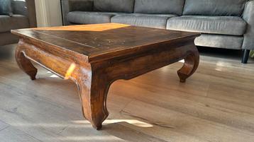 Massief Houten Salontafel - 90x90 cm - Landelijke Stijl beschikbaar voor biedingen