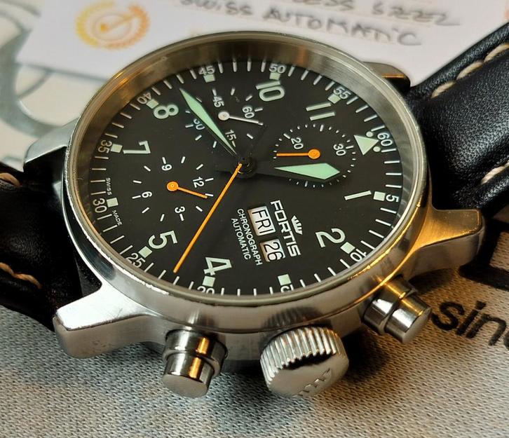 Prachtig Fortis Flieger Chronograph Automatic horloge, Sieraden, Tassen en Uiterlijk, Horloges | Heren, Zo goed als nieuw, Overige merken