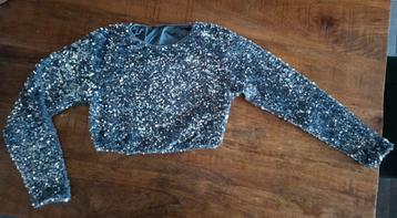 Croptop met pailletten XS beschikbaar voor biedingen