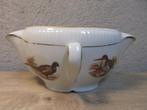 Porseleinen sauskom met wilde vogels erop, Ophalen of Verzenden