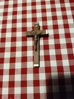 Kruisje erg mooi hout met metaal 12 cm, zilverkl corpus., Ophalen of Verzenden, Zo goed als nieuw, Beeld(je), Christendom | Katholiek