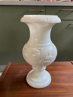 Vintage Marmer Vaaslamp met Rozen, Ophalen of Verzenden