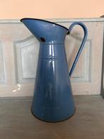 Grote blauwe emaille vaas uit Frankrijk., Verzenden