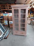 Mooie vitrinekast met glazen deuren en lades, Ophalen, Gebruikt, Met deur(en), Glas