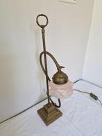 Brocante messing/koperen tafellamp, Antiek en Kunst, Antiek | Lampen, Ophalen of Verzenden