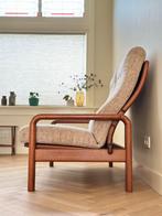 Vintage bank 2-zitter Deens Design jaren 50/60/70, Ophalen, Hout, Tweepersoons, 75 tot 100 cm
