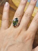 Markies gesneden groene vintage Peridot ring 925 zilver, Ophalen of Verzenden, Zo goed als nieuw, 17 tot 18, Dame