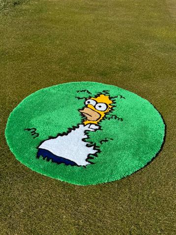 Homer Simpson Rug: Funny Simpsons Decor, Handmade Tufted Rug beschikbaar voor biedingen