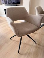 Vier draaibare eetkamerstoelen beige, Huis en Inrichting, Stoelen, Ophalen, Overige kleuren, Zo goed als nieuw, Teddy, bouclé, beige