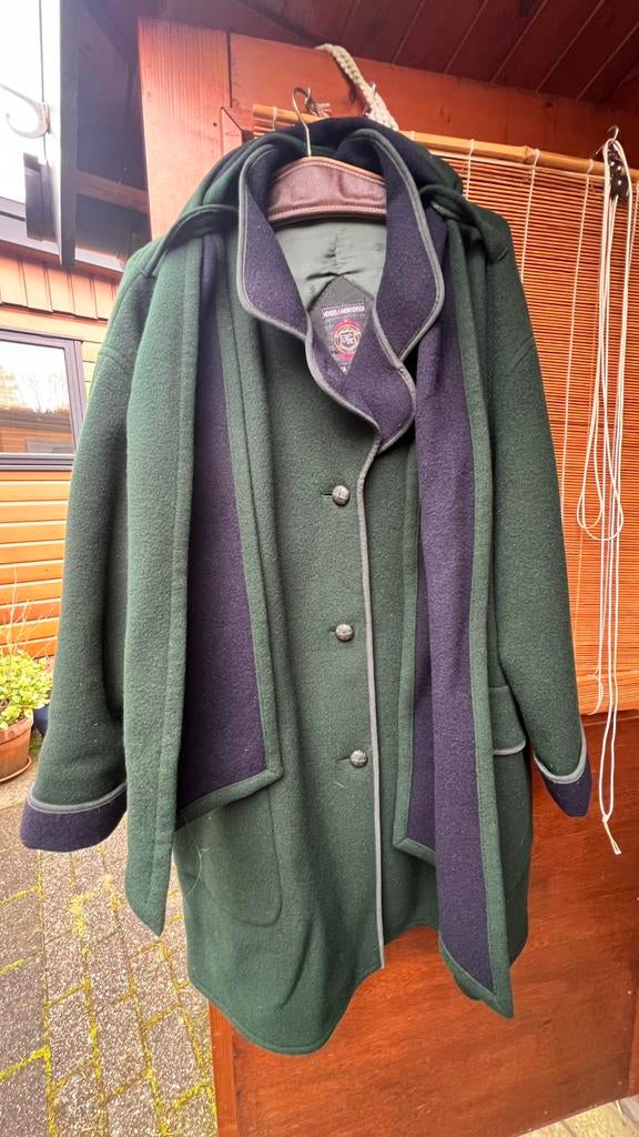 Warme loden winterjas, Kleding | Dames, Jassen | Winter, Ophalen, Zo goed als nieuw, Maat 42/44 (L), Groen