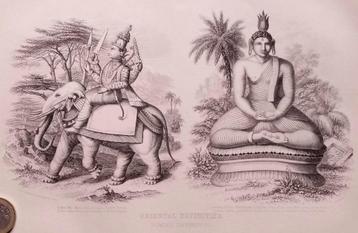 Oriental Divinities. Indra, the Hindu god of Light and Budha beschikbaar voor biedingen