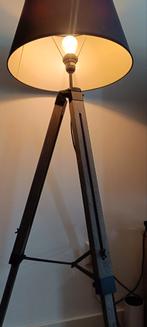 Staande Lamp Driepoot Hout Antraciet, Huis en Inrichting, Lampen | Vloerlampen, Ophalen