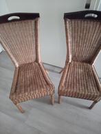 Twee rotan stoelen met houten accenten, Antiek en Kunst, Ophalen