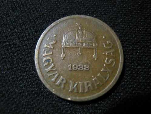 Hongarije 2 Filler 1938, regent Myklos Horthy #52, Postzegels en Munten, Munten | Europa | Niet-Euromunten, Losse munt, Hongarije