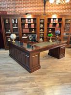 Engels hoek bureau groen leer inleg mahoniehout, Ophalen, Casa Padrino, Info@chesterfieldjunkie.nl, Gosem engelsstraat 7