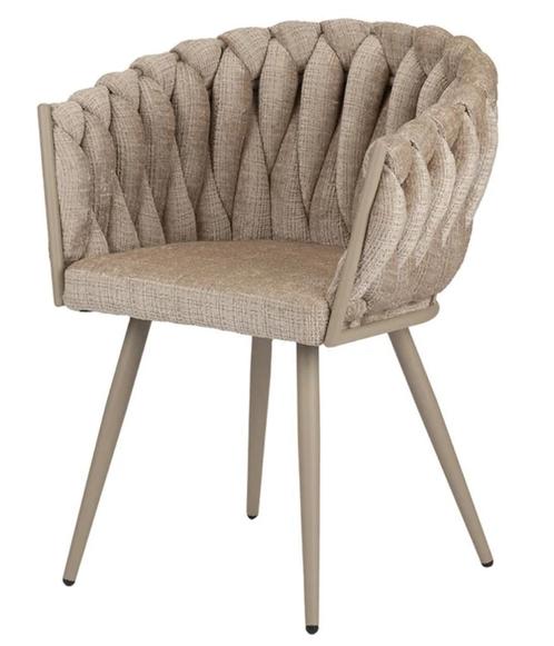 Wave Chair Cream – Luxe Eetkamerstoelen – Pole to Pole, Huis en Inrichting, Stoelen, Nieuw, Vijf, Zes of meer stoelen, Metaal