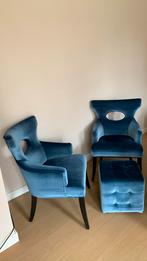 Kuka set met 2 velvet fauteuils en poef, Huis en Inrichting, Ophalen of Verzenden, Gebruikt