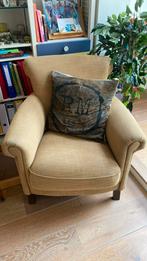 Oker gele fauteuil, Huis en Inrichting, Fauteuils, Hout, Relax, Minder dan 75 cm, Ophalen of Verzenden