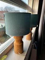 2x Home Sweet Home tafellamp turquoise fitting E27., Ophalen, Zo goed als nieuw, Hout, Minder dan 50 cm