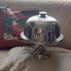 grote cloche met taart/serveer platteau  zilverkleurig, Ophalen, Gebruikt