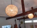 Hanglampen x2 bal riet gewoven, Ophalen, Zo goed als nieuw, Minder dan 50 cm