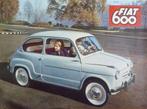 Folder FIAT 600D/ Multipla + Prijs/ Specificatielijst 1959, Ophalen of Verzenden, Zo goed als nieuw, Overige merken