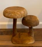 Handgemaakte Teak-houten plateau - paddenstoelen - ETAGÈRE, Antiek en Kunst, Ophalen of Verzenden