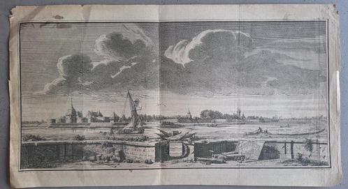 Originele koperravure stadsaanzicht Sluis uit 1740, Antiek en Kunst, Antiek | Boeken en Bijbels, Verzenden