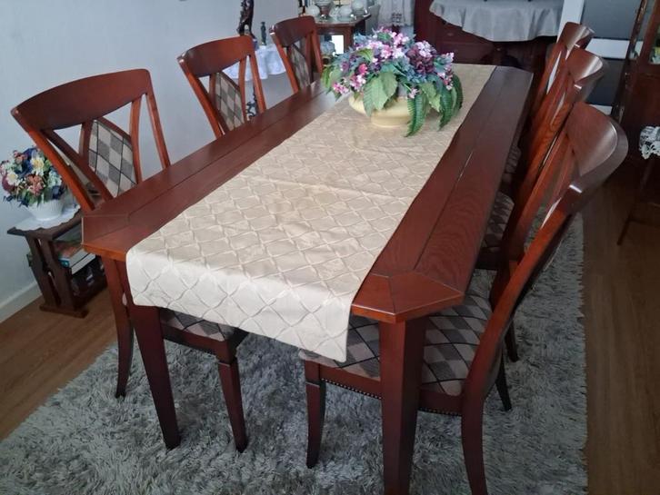 Eettafel met 6 stoelen, Huis en Inrichting, Complete eetkamers, Gebruikt, 6 tot 8 stoelen, Ophalen of Verzenden