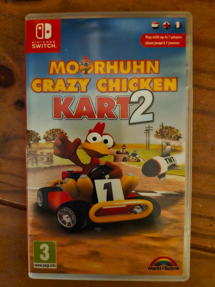Moorhuhn crazy chicken kart 2, Spelcomputers en Games, Games | Nintendo Switch, Zo goed als nieuw, Racen en Vliegen, 3 spelers of meer
