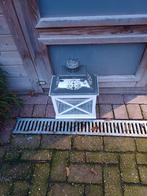 Groot windlicht. Grijs/wit., Ophalen of Verzenden, Zo goed als nieuw