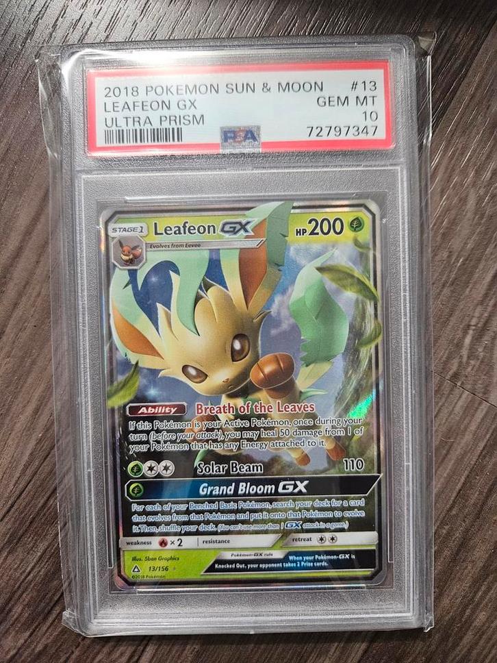 Leafeon GX Ultra Prism PSA 10, Hobby en Vrije tijd, Verzamelkaartspellen | Pokémon, Nieuw, Ophalen