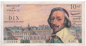 Frankrijk, 10 Nouveaux Francs, 1962 (Richelieu)