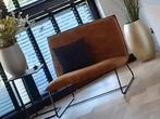 Cognac velvet fauteuil, Huis en Inrichting, Fauteuils, Ophalen, 75 tot 100 cm, Zo goed als nieuw, Stof