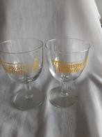 TRAPPISTES ROCHEFORT glazen 2 stuks, gele logo, Verzamelen, Ophalen of Verzenden, Zo goed als nieuw, Bierglas
