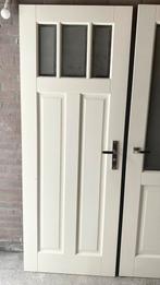 Zware houten opdek deur maat 200,5 x 75cm met glas en beslag, Ophalen, 80 tot 100 cm, Binnendeur, Zo goed als nieuw