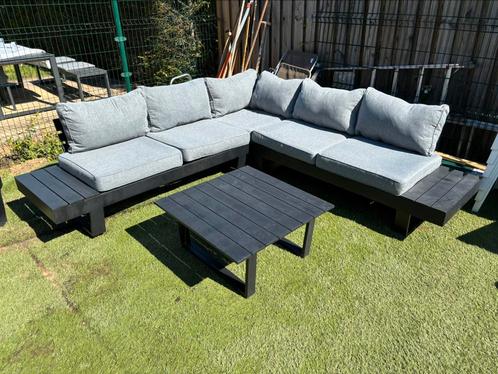 Vinci hoekbank voor buiten, Tuin en Terras, Tuinsets en Loungesets, Gebruikt, Loungeset, Aluminium, 5 zitplaatsen, Bank, Bijzettafel
