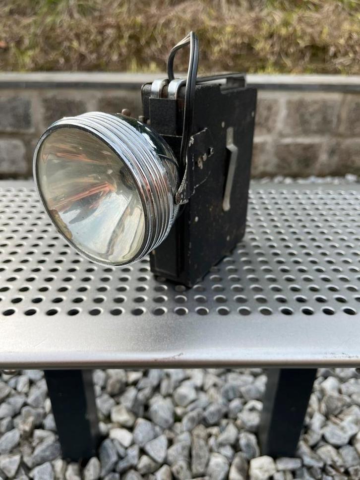 Vintage Justrite mijnlamp/zoeklicht, made in U.S.A., Antiek en Kunst, Antiek | Gereedschap en Instrumenten, Ophalen of Verzenden