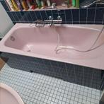 Retro badkamer set: bad, wc en wastafel, Gebruikt, Minder dan 100 cm, Wasbak of Wastafel, 50 tot 75 cm