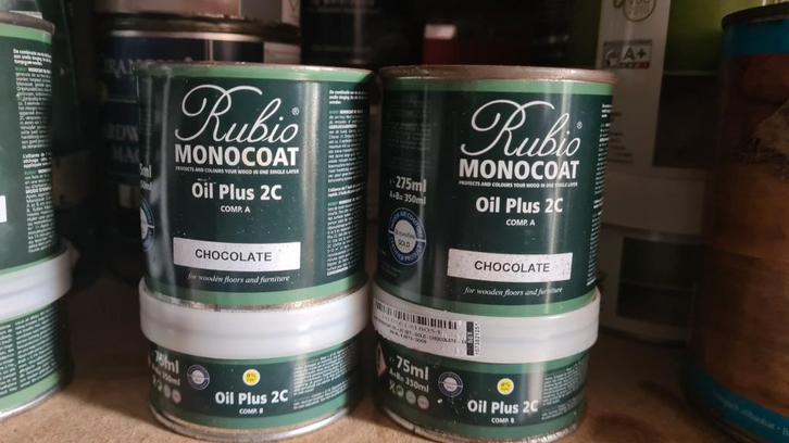 Rubio Monocoat Chocolate Vloerolie - 2x 350ml, Doe-het-zelf en Verbouw, Verf, Beits en Lak, Nieuw, Ophalen of Verzenden