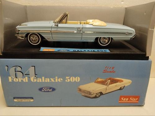 Ford Galaxie 500 cabriolet light blue 1964 Sun Star 1:18 KRD, Hobby en Vrije tijd, Modelauto's | 1:18, Zo goed als nieuw, Auto