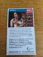 Kortingsbon voor diverse sauna's, 40 % zie omschrijving, Tickets en Kaartjes, Kortingen en Cadeaubonnen, Eén persoon, Kortingsbon