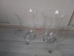 2 grote vazen windlichten, Huis en Inrichting, Woonaccessoires | Vazen, Ophalen, Overige kleuren, Minder dan 50 cm, Glas