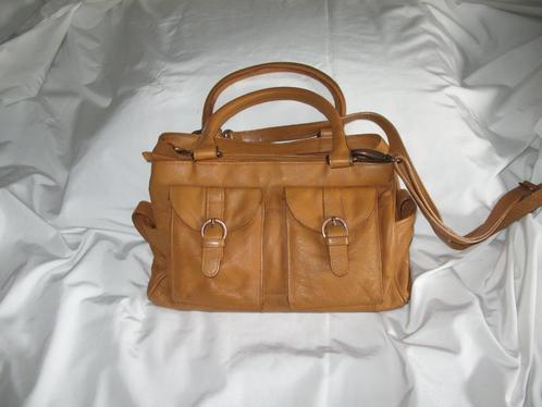 Leren Tas, Sieraden, Tassen en Uiterlijk, Tassen | Damestassen, Zo goed als nieuw, Handtas, Bruin, Ophalen of Verzenden