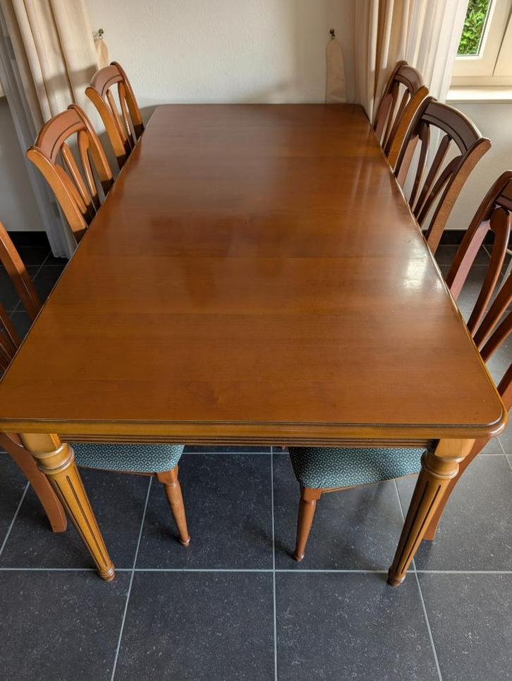 Te koop TEAB: Eettafel met 6 stoelen, Huis en Inrichting, Tafels | Eettafels, Gebruikt, 50 tot 100 cm, 150 tot 200 cm, Vijf personen of meer