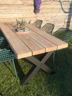 Douglas Tafel met Stalen Onderstel - Op Maat, Tuin en Terras, Tuintafels, Ophalen of Verzenden, Nieuw, Rechthoekig, Hout