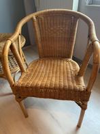 Rotan stoel en tafeltje, Huis en Inrichting, Stoelen, Ophalen, Bruin, Eén