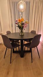 Houten eettafel - Old Piano kleur - 130 cm, Rond, Ophalen of Verzenden, Zo goed als nieuw, Modern