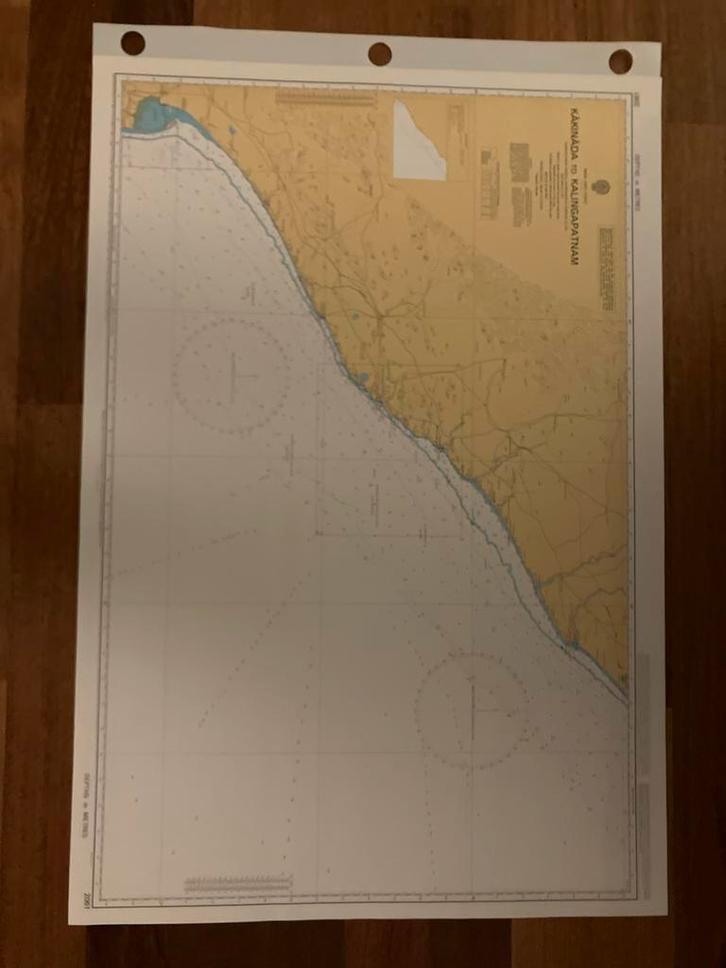 Zeekaart Oostkust India - Kakinada tot Kalinggapatnam, Watersport en Boten, Navigatiemiddelen en Scheepselektronica, Gebruikt